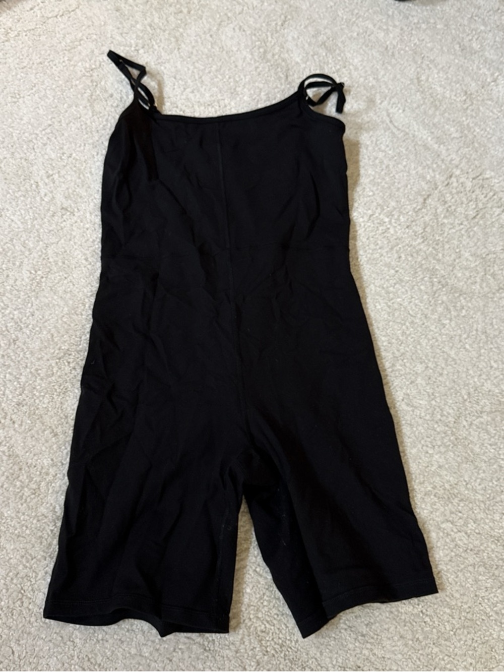Black One-Piece Romper with Tie Straps